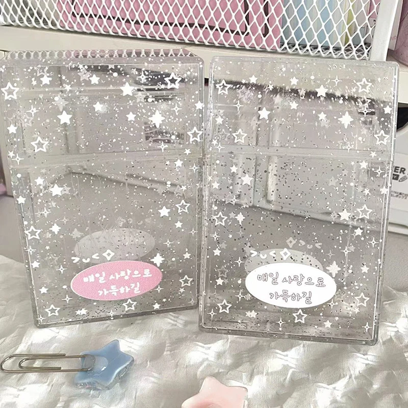 INS Transparent Ins Photocard Holder Storage Box Flip Storage Box Classification Small Card Organizer Storage Case Stationery