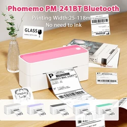 Phomemo 241 Bluetooth Thermal Label Printer Wireless Small Shipping Label Printer 4X6 Compatible with iPhone Android Mac Window