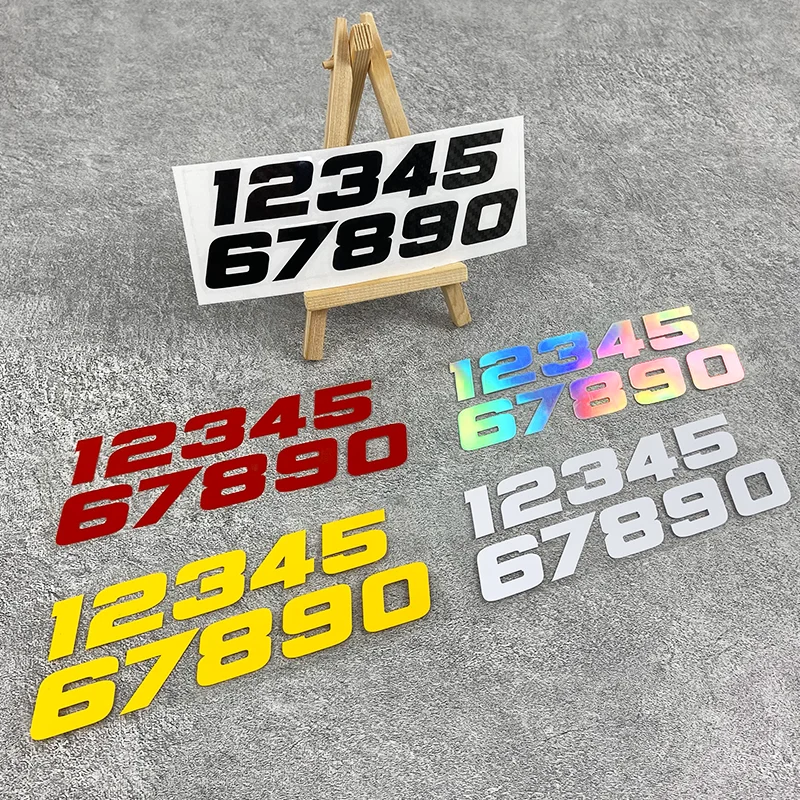 1SET Number 0‑9 Motorcycle Stickers Waterproof Vinyl Decals for Motorbike Fuel Tank Electric Scooter Laptop Multi‑Scene Decor