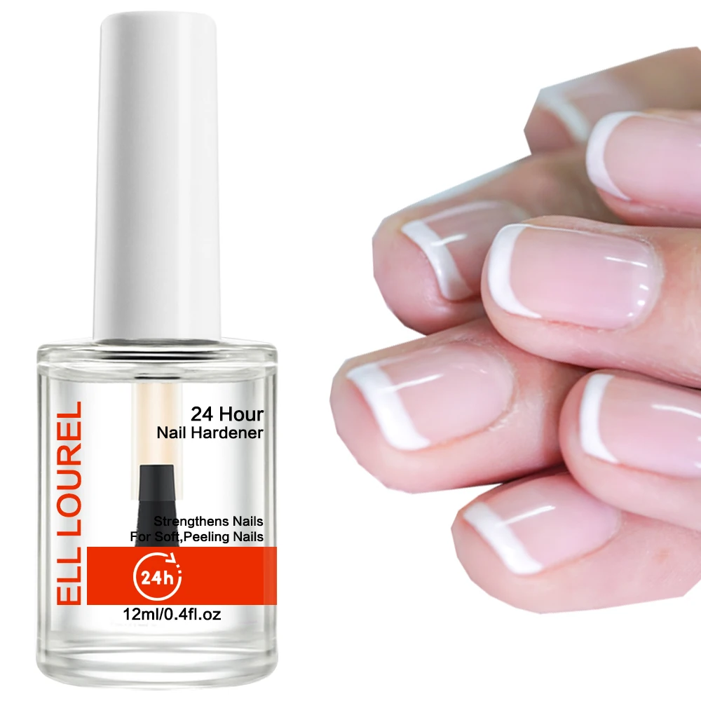 Ell Lourel 24 Uur Nagel Verharder Versteviging Voor Zachte Peeling Dunne Nagel 12Ml Heldere Heldere Olie Groei Reparatie Reguliere Nagellak