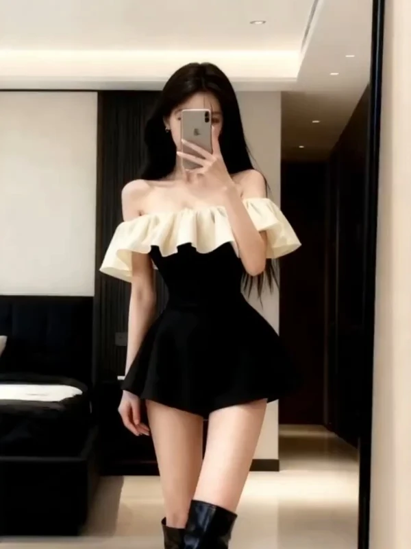 

Женский комбинезон Hebe Sle Bla-oulder: новая осенне-зимняя модель с вырезами на плечах, утягивающий талию, стройнящий, с открытыми плечами, шорты