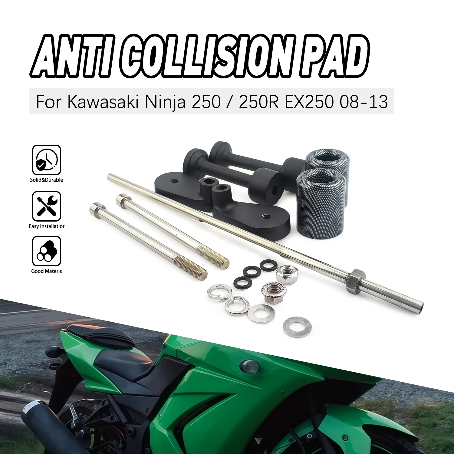

For Kawasaki Ninja250 Ninja250R EX250 2008-2013 Motorcycle Parts Frame Slider Crash Protector Anti Crash Pad Protection