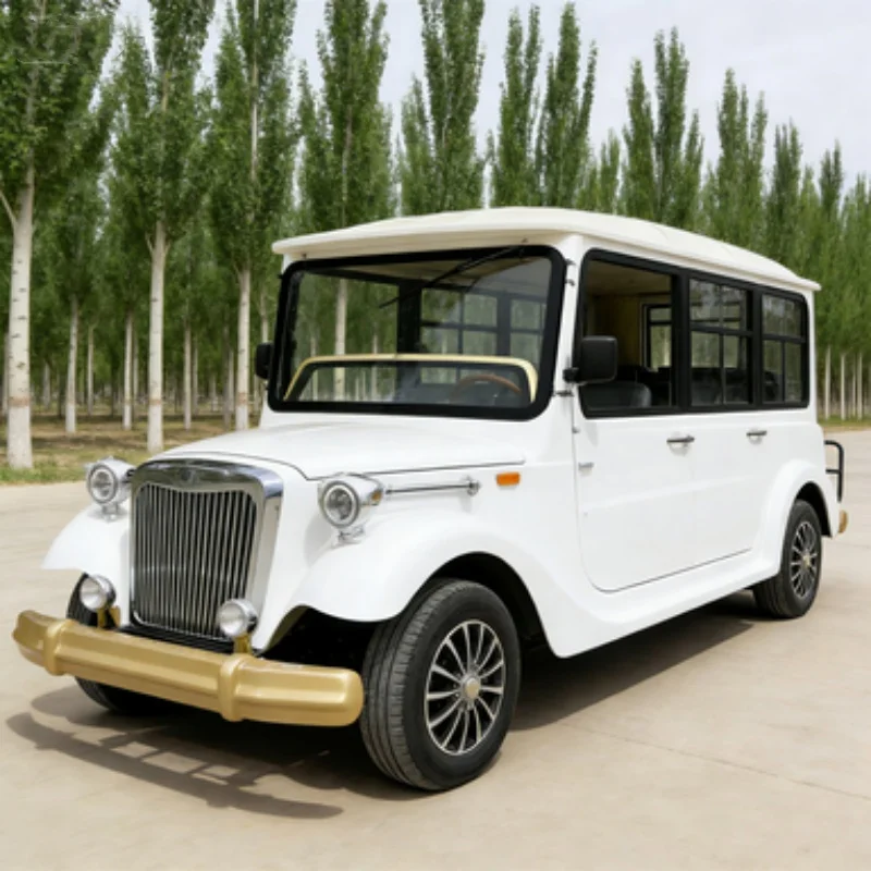 

Электрический винтажный экскурсионный автобус на новой энергии для туров, с обитыми сиденьями и дверью, классический автомобиль для свадеб, закрытые ретро-машины