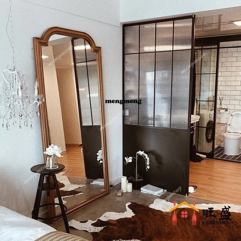 H134 European retro floor-to-ceiling full-length mirror bedroom French wall-mounted floor-to-wall full-length mirror
