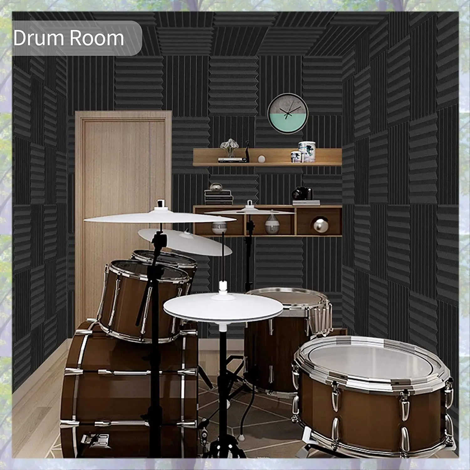 Новое поступление, акустические пенопластовые панели, клинья, 24 упаковки, акустические панели, 1 х 12 х 12 дюймов, студийная звукопоглощающая плитка, потолок для записи