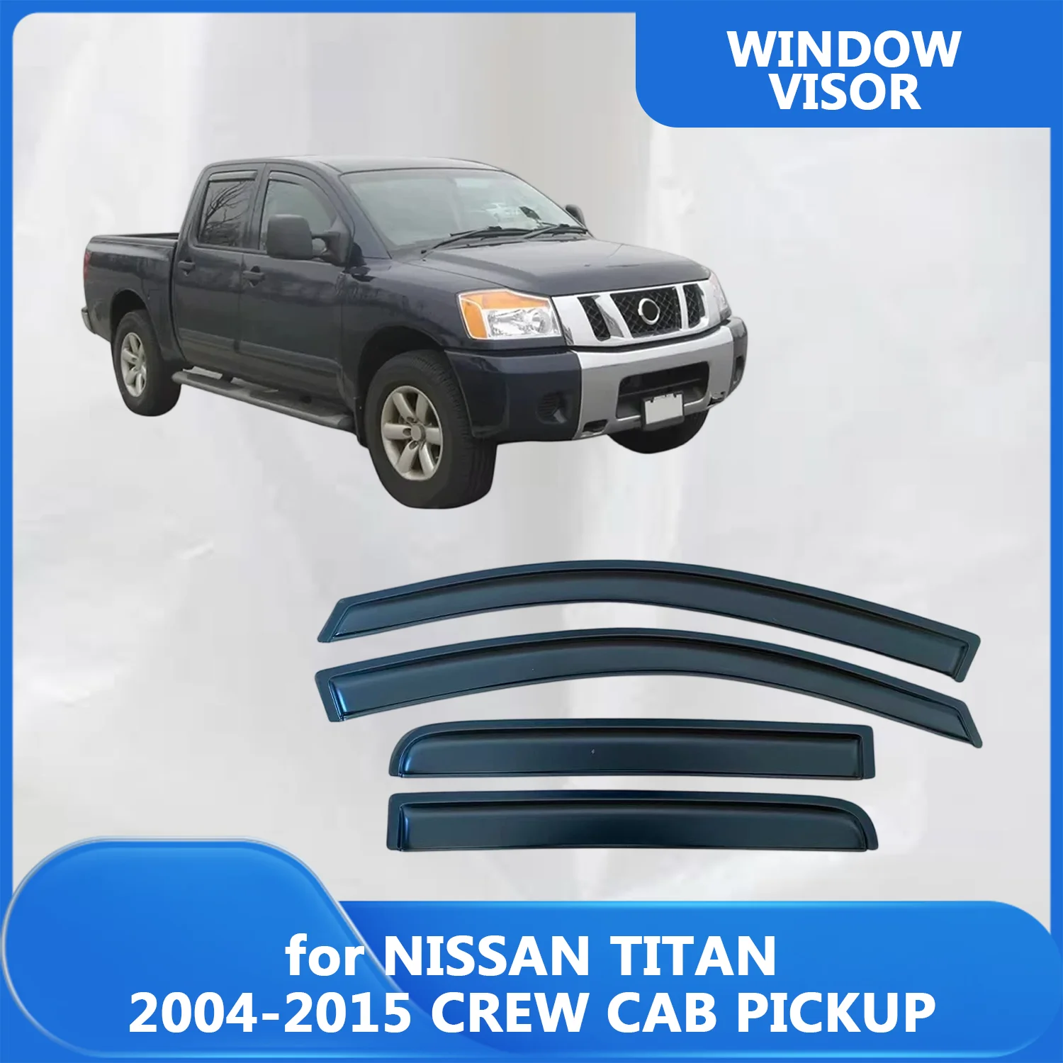 

Window Visor for NISSAN TITAN 2004-2011 2012 2013 2014 2015 CREW CAB PICKUP Wind Deflectors Rain Guards Door Visor Vent Shades