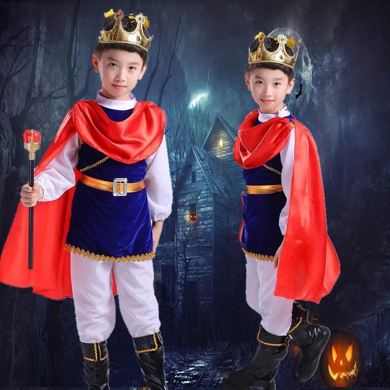 Halloween Children's Clothing Boy Cospaly Pirate King Role Playing Prince Clothes Show Clothing Suit 5pcs sets