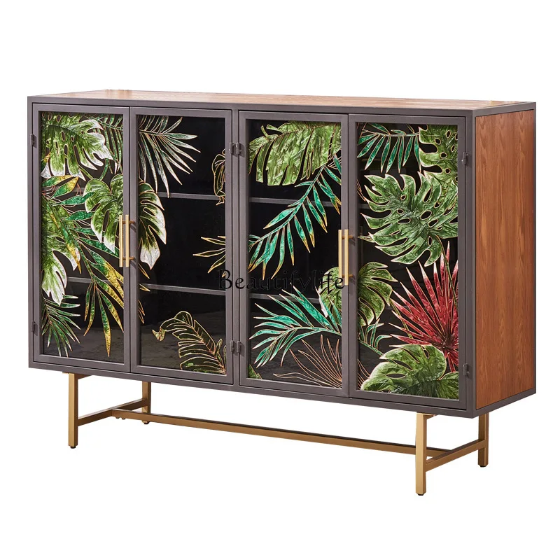 

Эмалированный цветной шкаф-сервант для прихожей, Классический Железный стеклянный шкаф для хранения обуви, мебель для гостиной