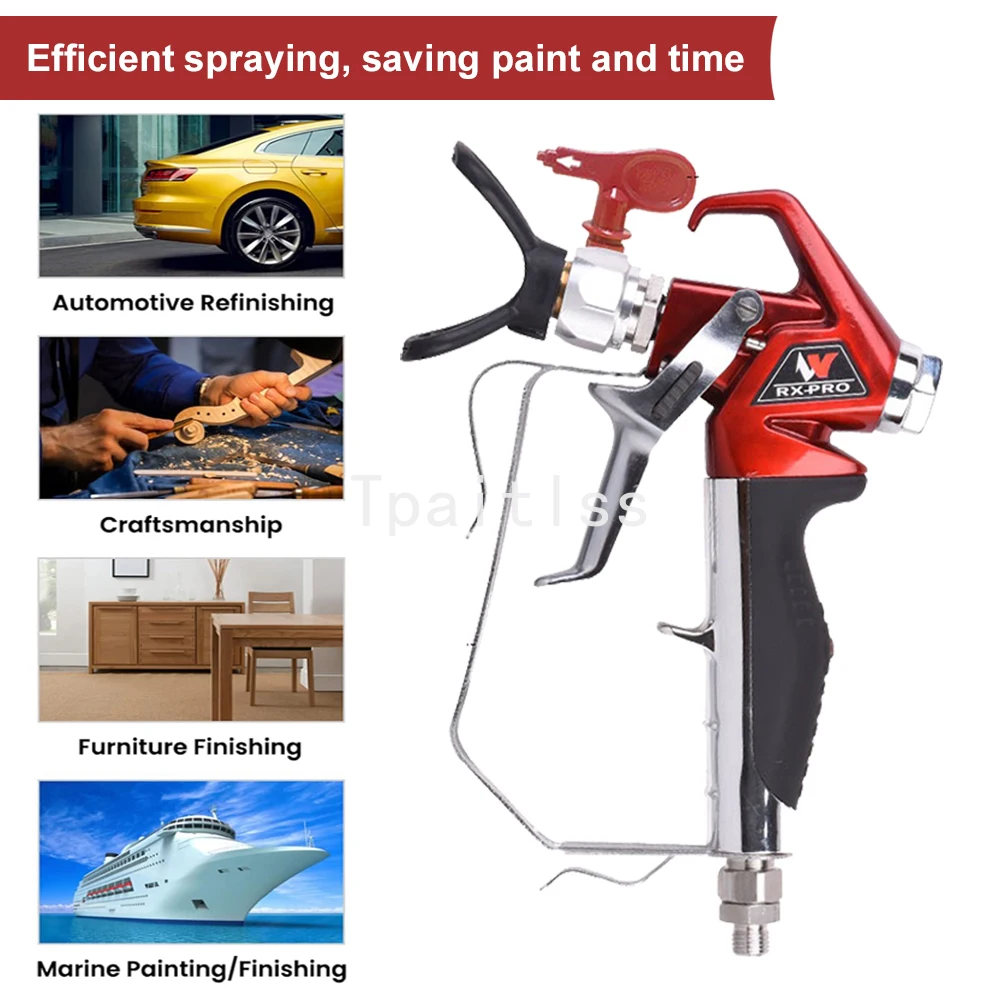 Tpaitlss RX-Pro Red Series High Pressure Airless Paint Spray Gun 538020 with 517 Tip and Guard Titan 0538020