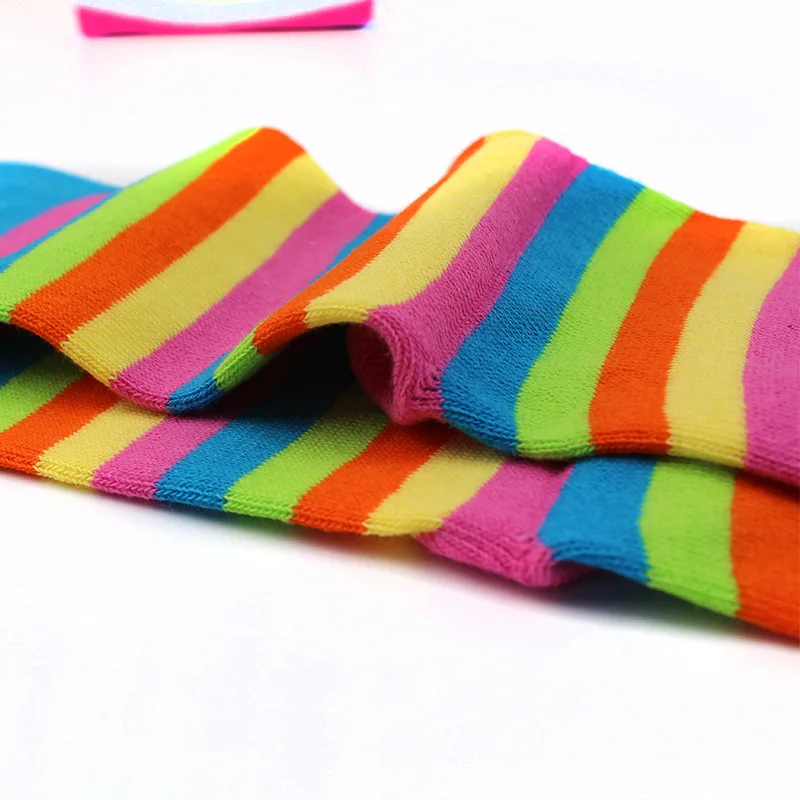 Rainbow 5 Finger Short Socks Women Cotton Striped Colorful Fashions Young Sweat-Absorbing Happy Toe Socks Harajuku 4 Seasons