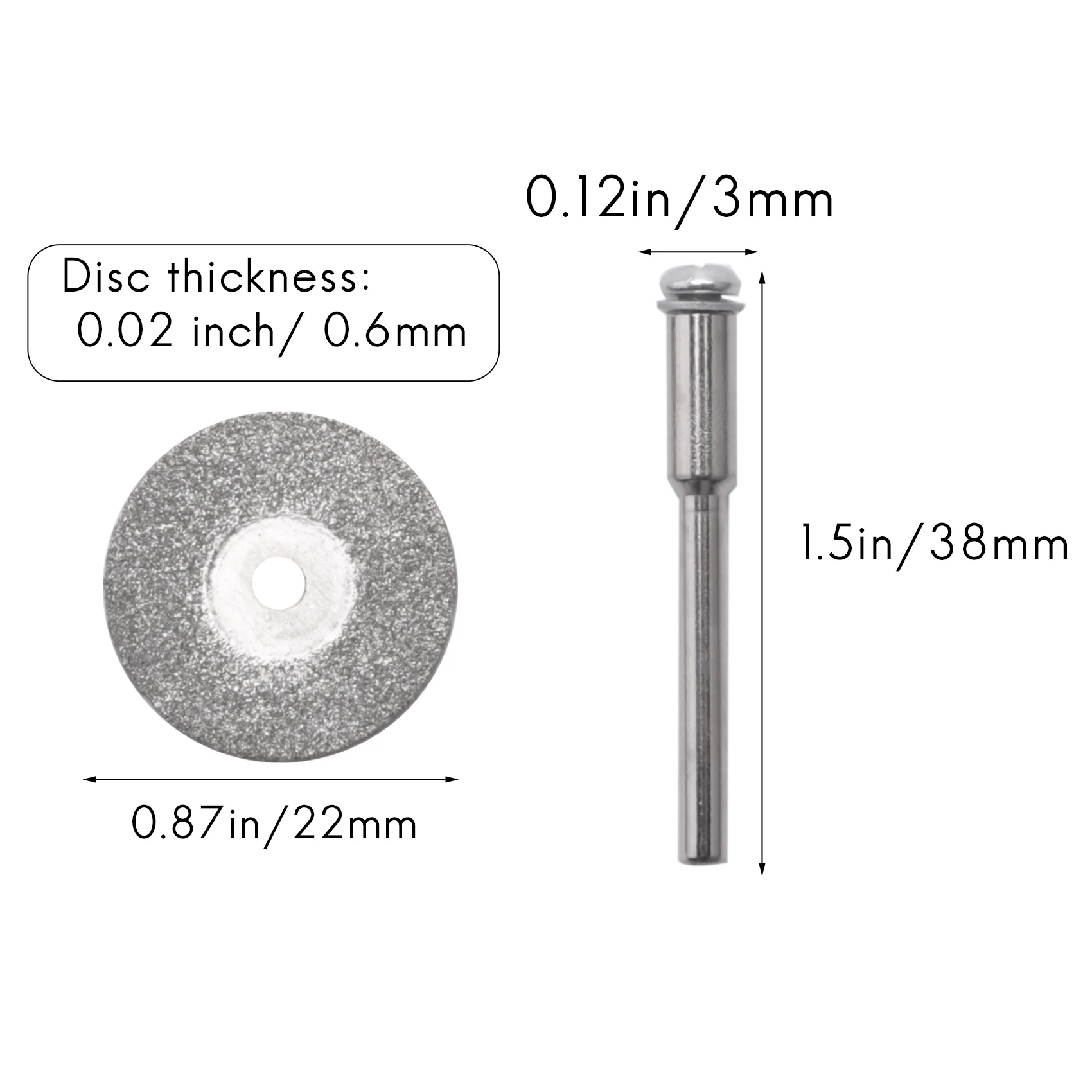 

VOFUN-20 Pieces 22 Mm Diamond Cutting Wheel Cut Off Discs Coated Rotary Tools With 4 Pack Mandrel Rotary Tool For Drill Dremel