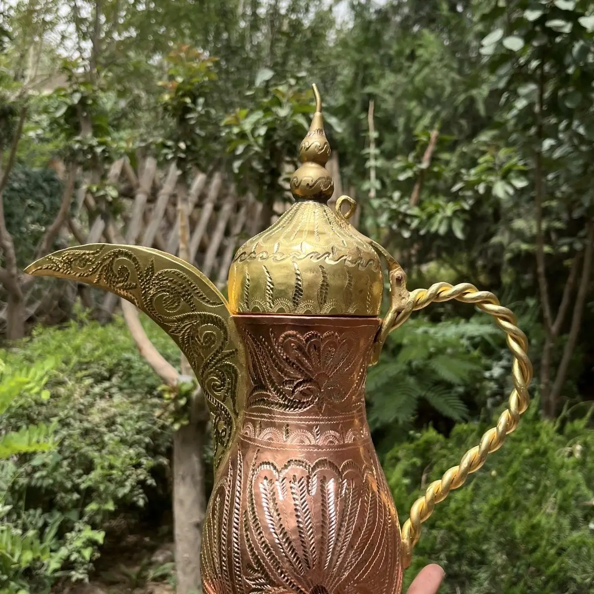 Teko kopi, kerajinan tangan Turki bergaya istana mewah, teko tembaga kelas atas untuk rumah