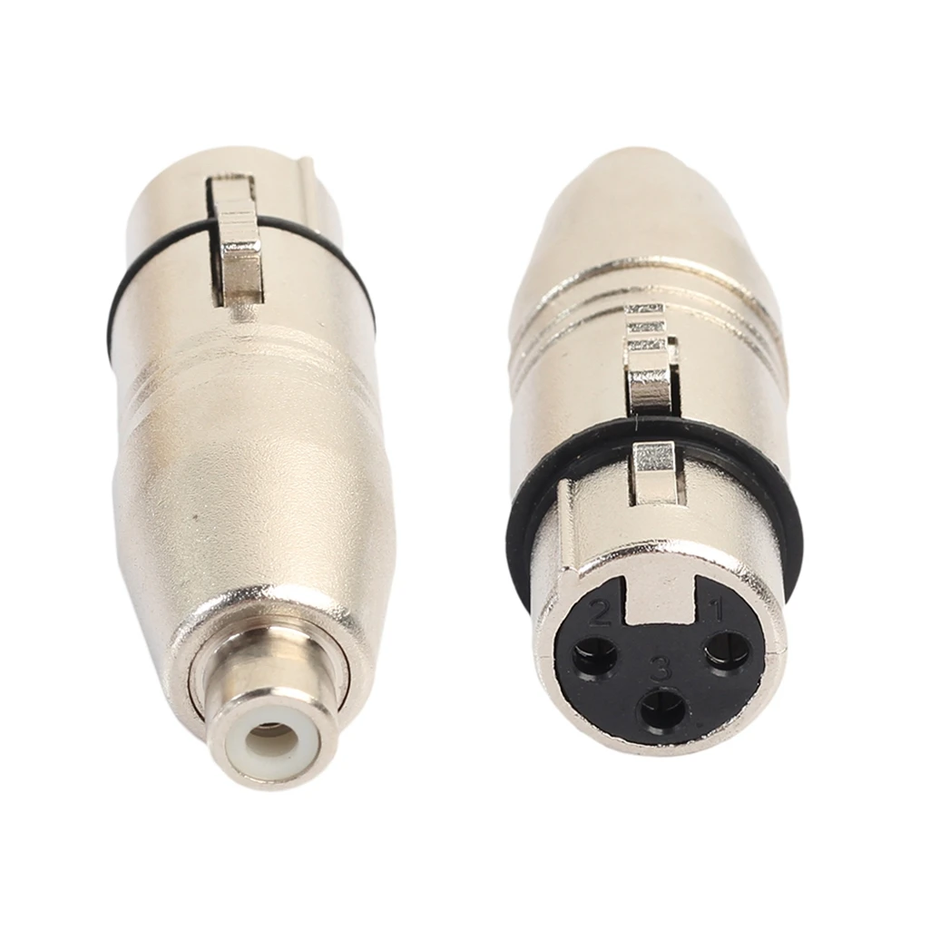 Adaptador XLR a RCA de 2 uds, adaptador de enchufe Jack RCA hembra a XLR hembra