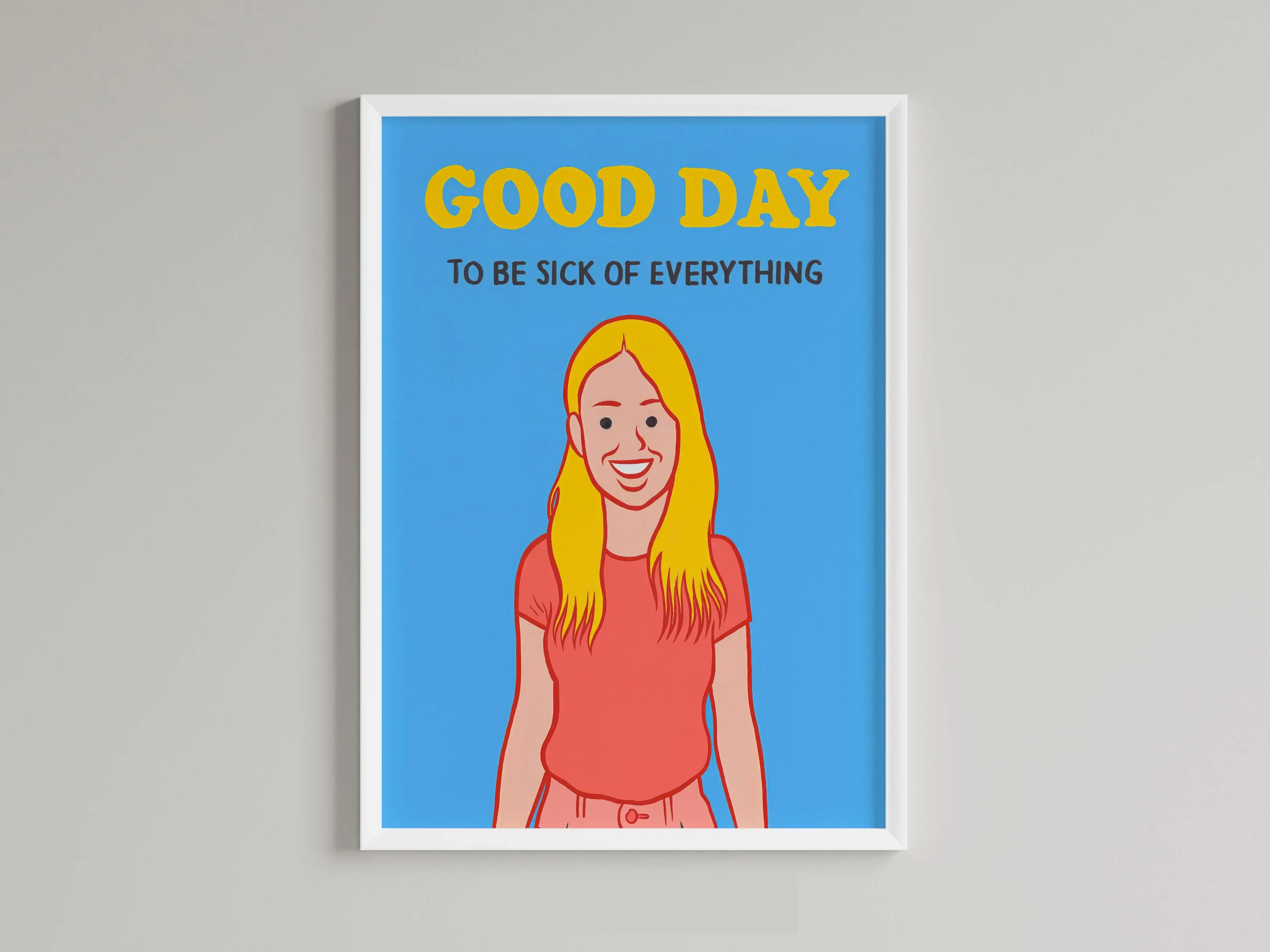 1pc frameless Canvas Painting Joan Cornella Black Humor Funny Cartoon Good Day Poster Print Wall Art Pictures Canvas Painting Li