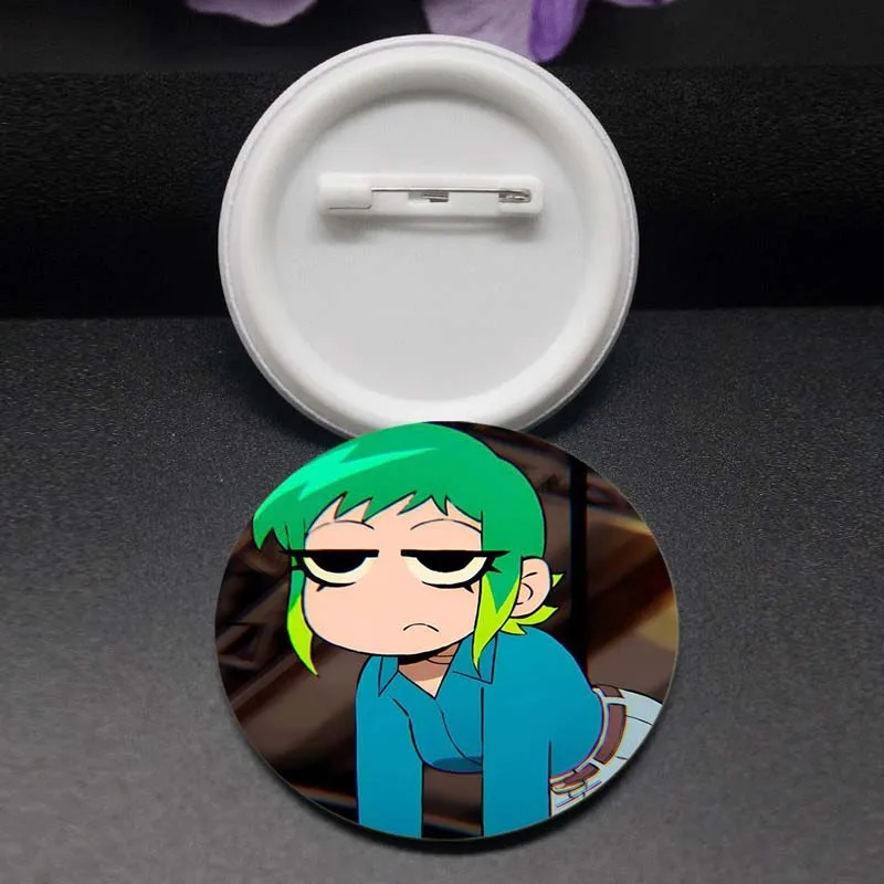 Anime Scott Pilgrim Lapel Pins Cartoon Wallace Ramona Character Badge Button Pin Funny Meme Round Brooch Bag Clothes Decor Gifts