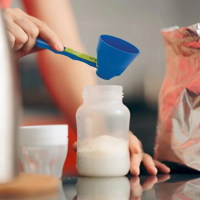 2Pcs Durable PP Material Mess-Free Protein Powder Scoop Sliding Funnel for Milk & Supplements Kitchen Gadget for All Occasions