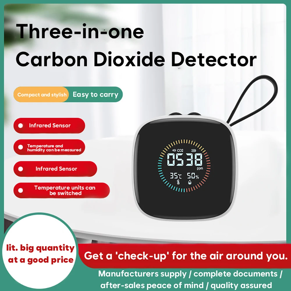 

Portable Air Quality Monitor Three Gas Options CO/CO2/PM2.5 Air Quality Monitor Highly Accurate Indoor CO/CO2/PM2.5 Gas Detector