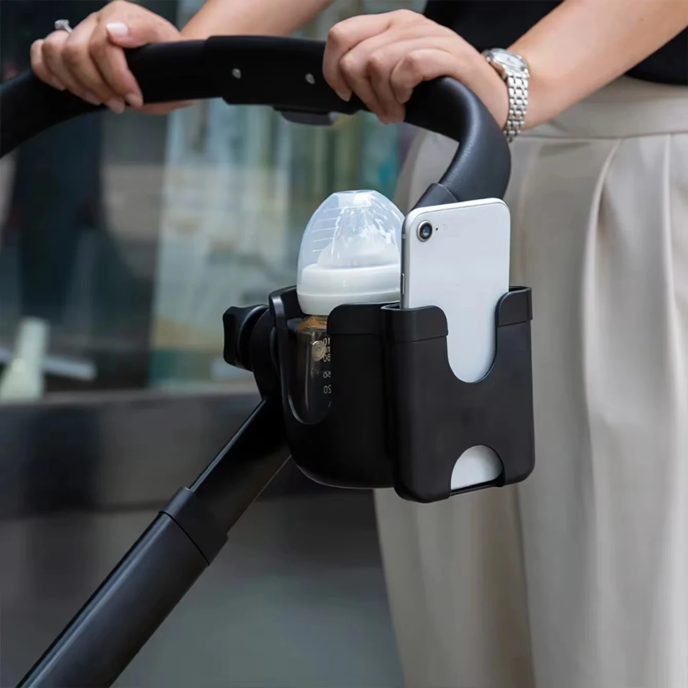 

Pram Cup Holders Children's Stroller Bottle Holders Pram Bottle Holders Anti-Slip Design Pram Accessories Mobile Phone Holders