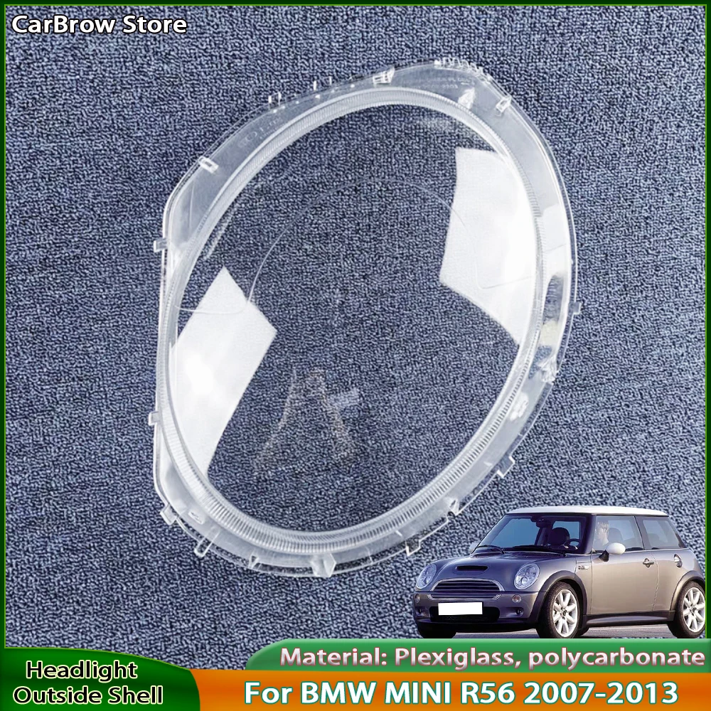 Headlight Cover For BMW MINI R56 2007 2008 2009 2010 2011 2012 2013 Replacement Front Car Light Auto Shell Lampcover Lampshade