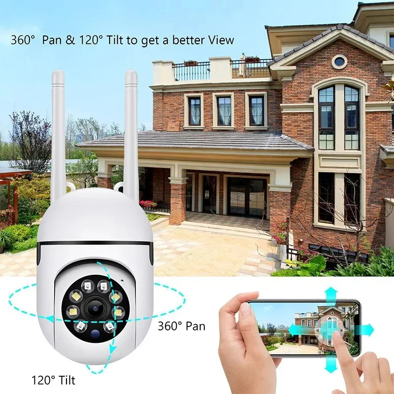 2.4G IP Camera 2MP WiFi PTZ Waterproof Camera 1080P Security Auto Tracking Night Vision CCTV Video Surveillance Camera