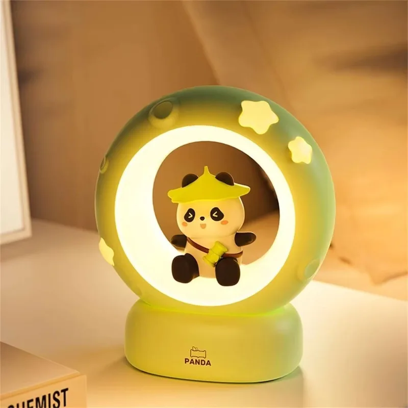 Cute Panda Kids Night Light Rechargeable Touch Control USB Powered LED Children Bedside Table Lamp