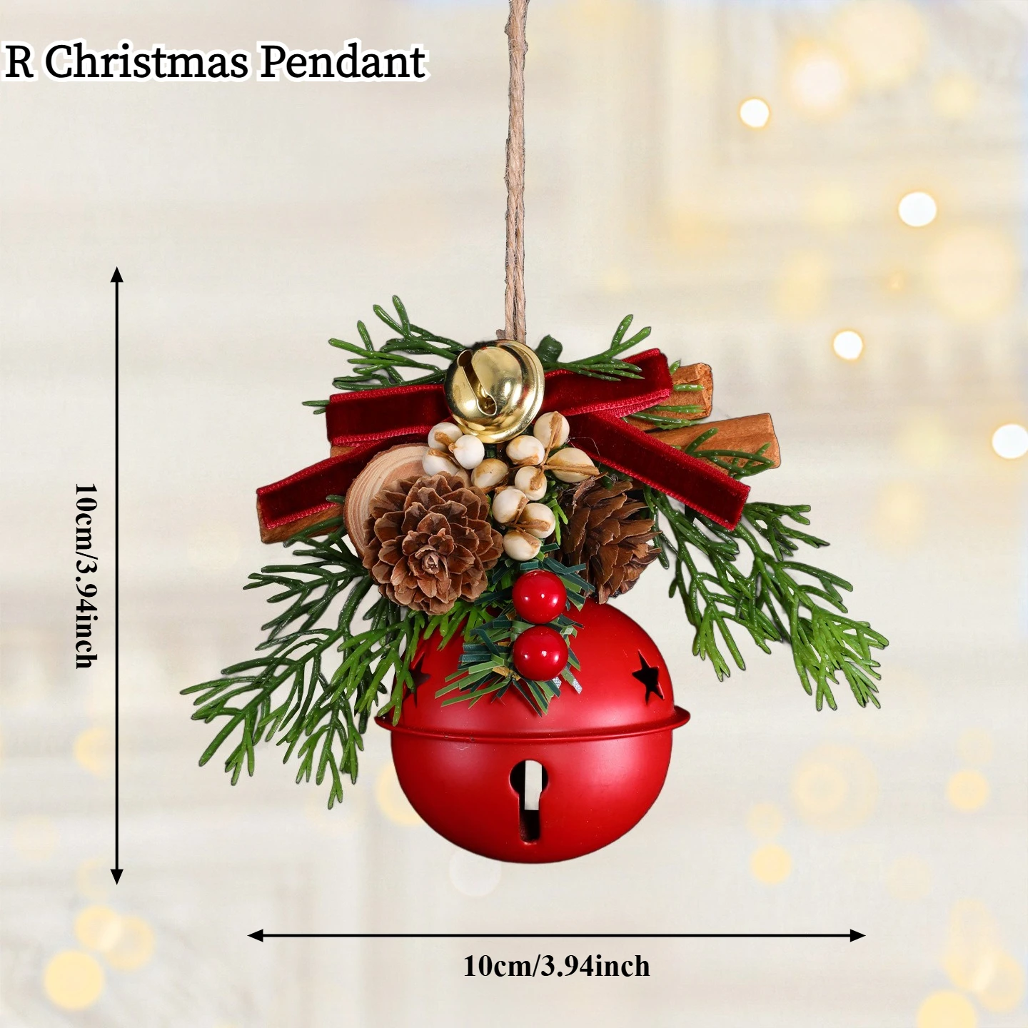 Multi-Functional Bell Ornaments,Pastoral Style Christmas Tree Decoration, Party Gift Hanging Set, Jingle Bells Theme Decoration