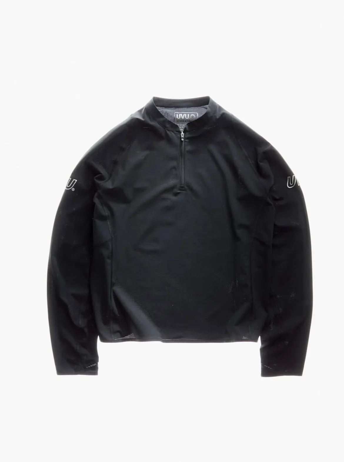 UVU Running Nylon Zip Pullover Long Sleeve T-shirt Breathable Quick Dry Simple Athletic Top For Jogging Gym Daily Casual