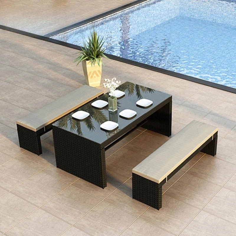 Leisure Outdoor Rattan Tables and Chairs Villa Garden Courtyard Card Seat Sofa Hotel Holiday Homestay Long Table Bar Chairs