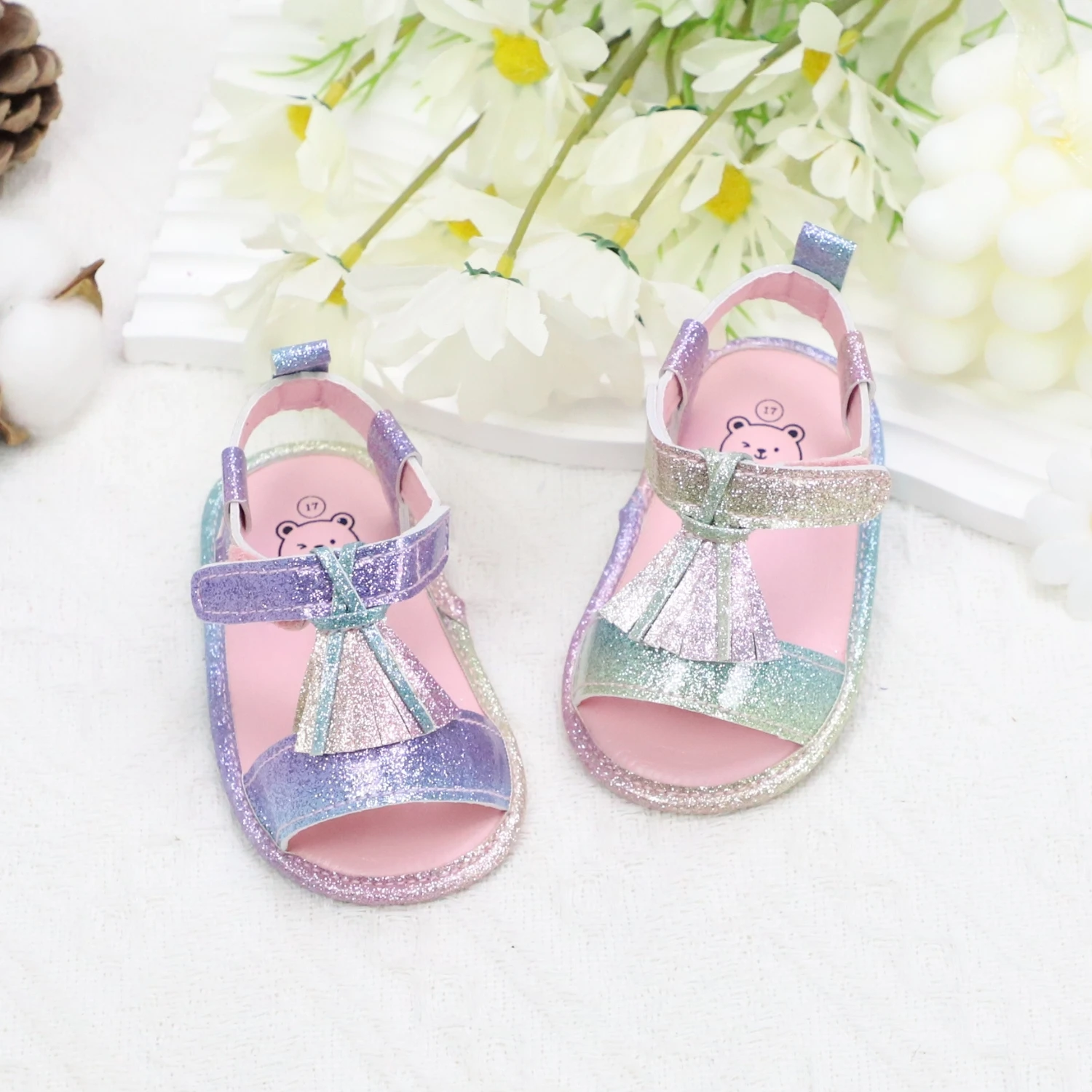 

Baby toddler shoes, cute Glitter Fantasy Baby Girl casual sandals, lightweight and non-slip, suitable for daily & vacation wear,