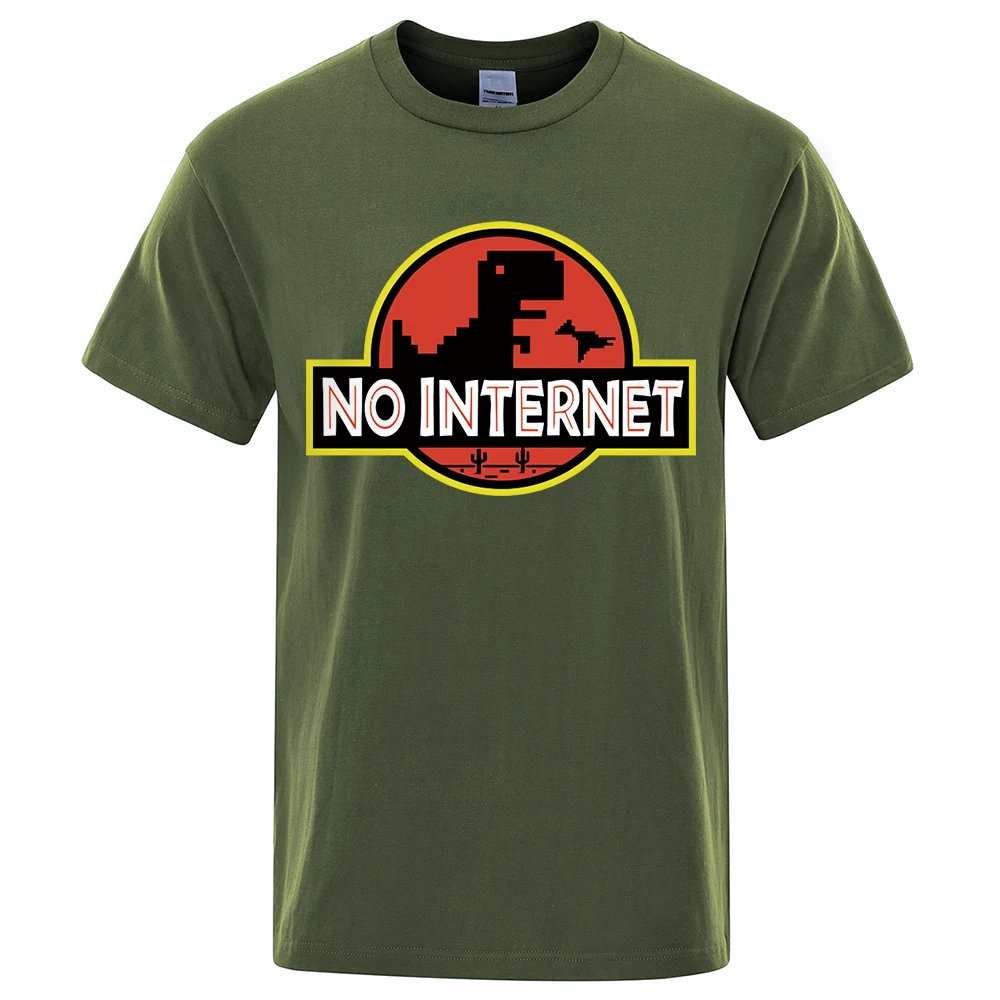 In Ancient There Was No Internet Herren T-Shirts All-Match-Baumwoll-T-Shirt Lässiger Rundhalsausschnitt Lose Streetwear Mann Sommer Basics Top