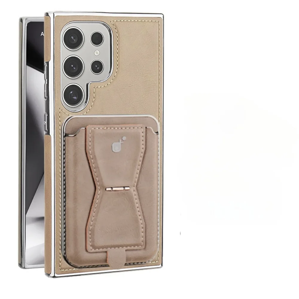

Electroplate Leather Phone Case for Samsung Galaxy S25 S24 S23 Ultra S25 Plus Drop-proof Wallet with Card Holder Magnetic Cover