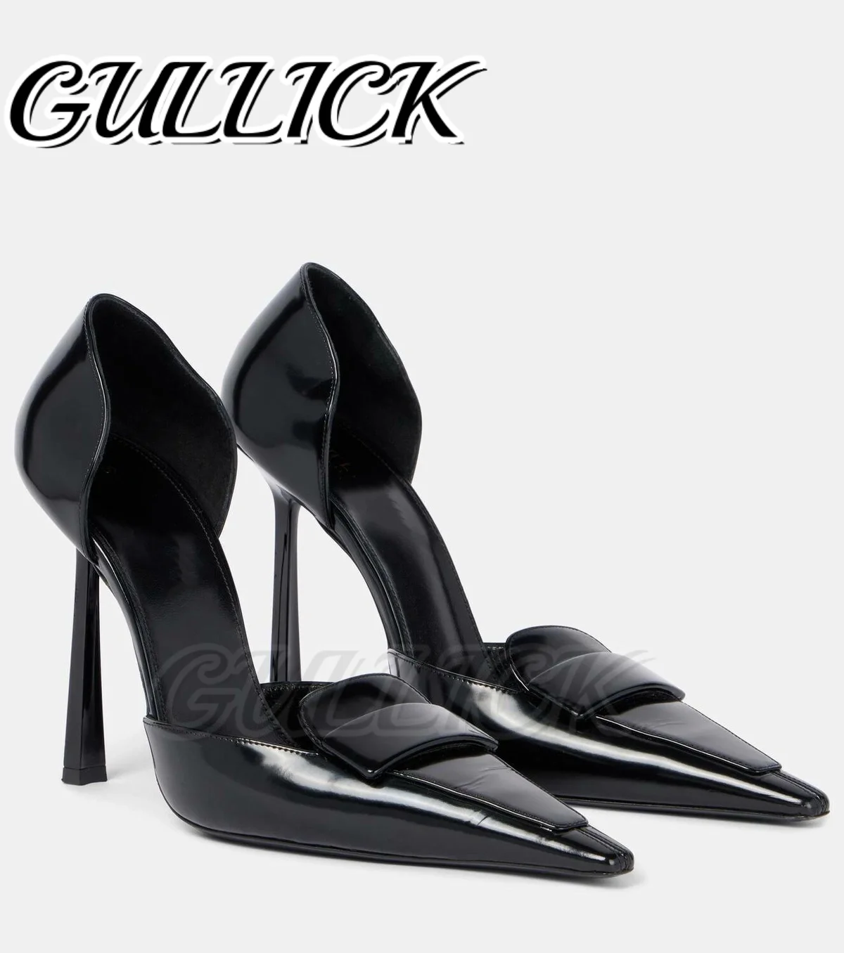 

New Luxury Patent Leather High Heels Pointy Toe Shallow Stiletto Heeled Sandals Women Designer Sexy Dress Party Shoes 8CM 2026
