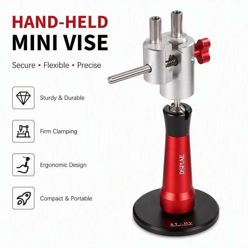 DSPIAE AT-HV Craft Tools Directional Table-top Vise for Modeler Bench Vise Universal Power Tool Parts Red Stainless Steel