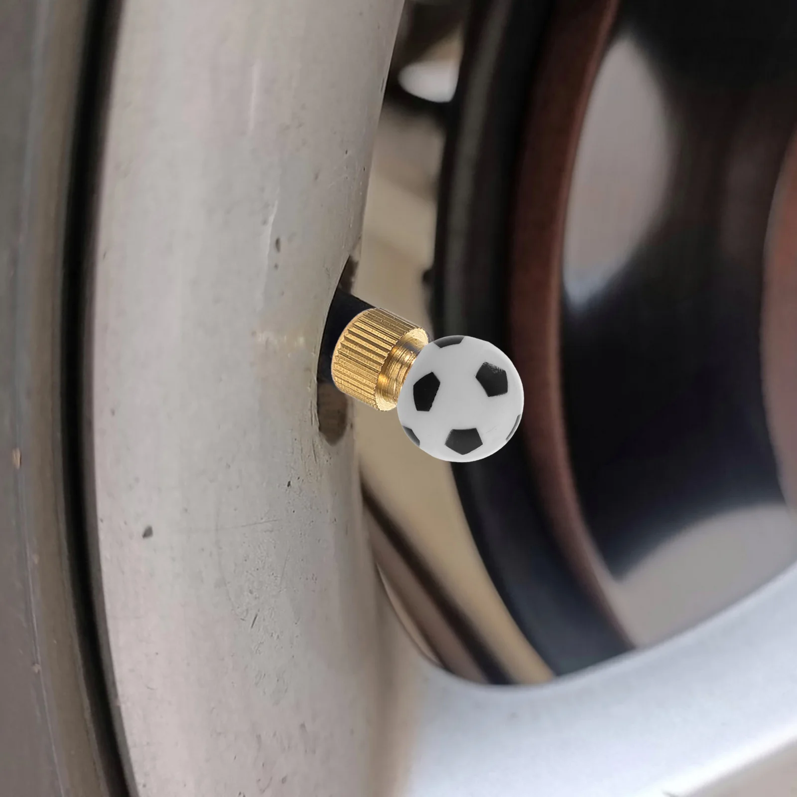 

10Pcs Tire Valve Caps Soccer Ball Design Durable Copper Core for Car Motorcycle Bicycle Sport Valve Stem Covers