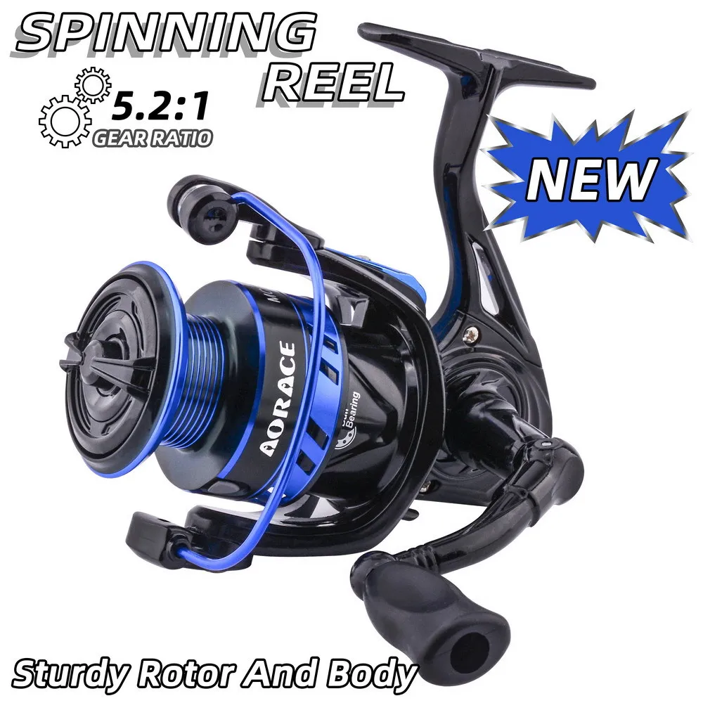 New Hot Blue All Metal Spinning Reels Big Slant Spool Long Cast Raft Fishing Saltwater Freshwater Ultra Smooth Bass Perch Tackle