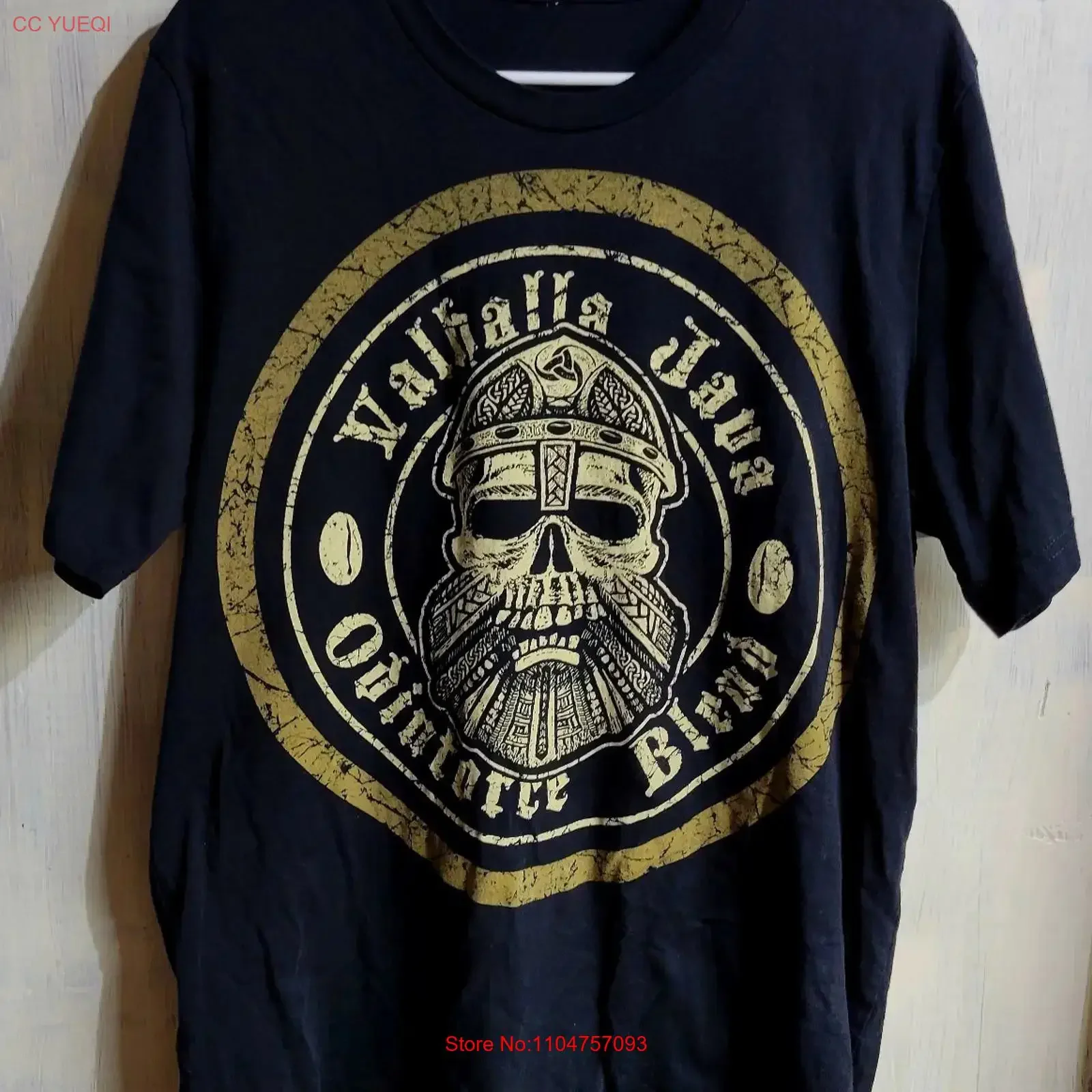 Death Wish Coffee Valhalla Java T Shirt Men's Large vintage Washed Top For Everyday Wear designer clothes graphic Stylish