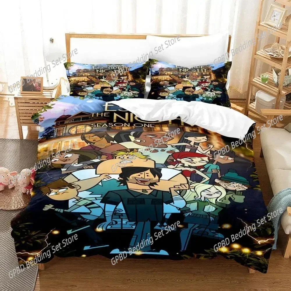 New Total Drama Comfortable Duvet Quilt Cover Pillowcase Bedding Set Children Bedroom Decoration Home Textile