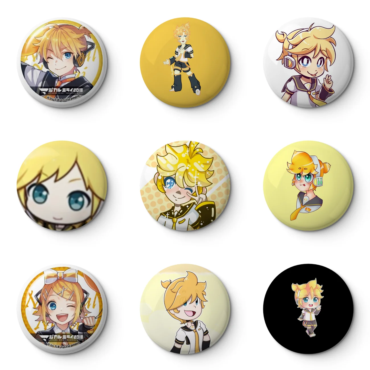 Magical Mirai 2018 Vocaloid Kagamine Len Soft Button Pin Customizable Metal Decor Women Jewelry Gift Cute Funny Hat Lover Lapel