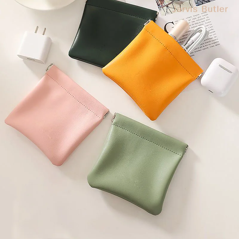 Mini Bag Shrapnel Pu Earphone Bag Mini Portable PU Leather Earphone Bag Headphone Accessories Storage Mini Earbuds Package Case