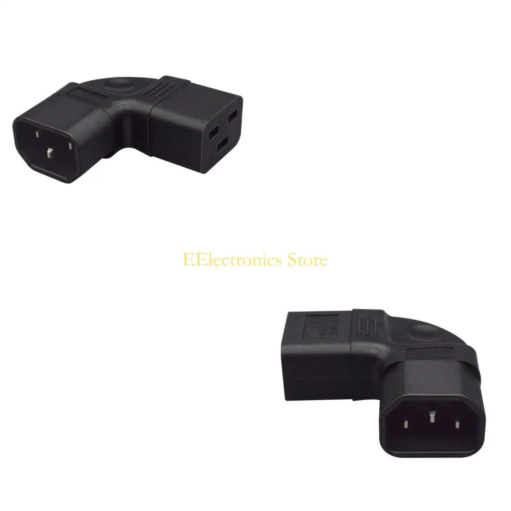 B03C Metal C14 to C19 Connectors 10A Plug to 15A Space Saving Left Angle Design Suitable for Server Networks Switches