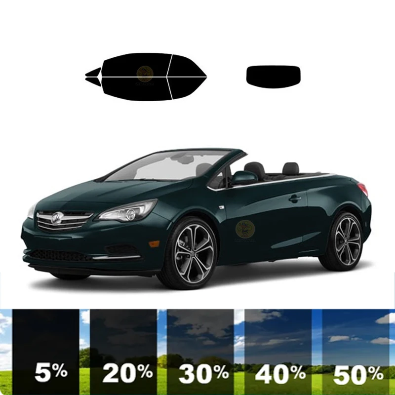 precut Removable Window Tint Film For Car 100% UVR 5%-35%VLT Heat Insulation Carbon ﻿For BUICK CASCADA 2 DR CONVERTIBLE2016-2019