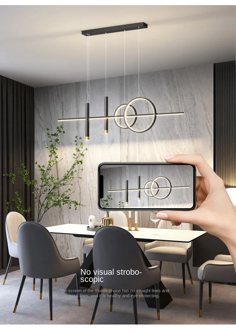 Restaurant Lichter nordischen Kronleuchter Licht Luxus minimalist ischen Esstische Barth eke Designer minimalist ische Streifen beleuchtung – Detail 8