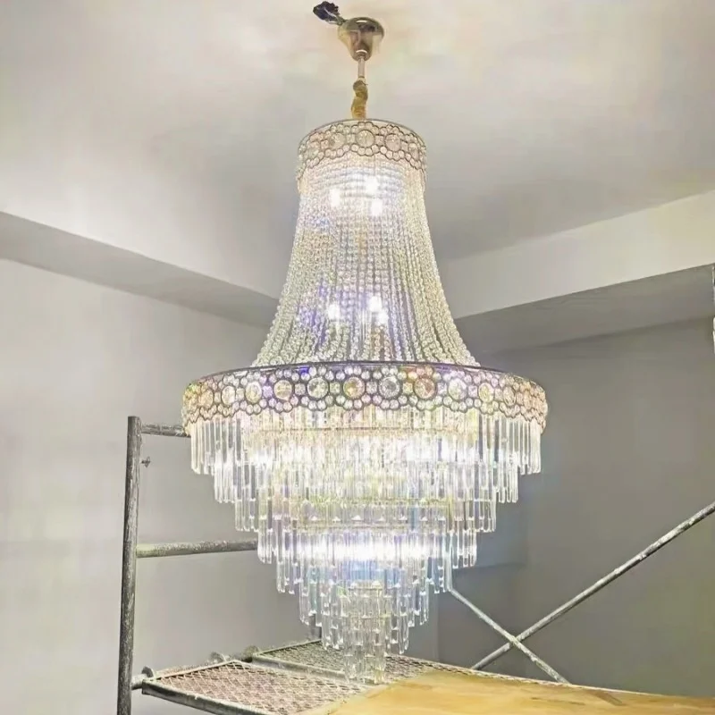 

American Light Luxury Crystal Chandelier Living Room Dining Room Led Chandelier Simple Modern Luxury Villa European Chandelier