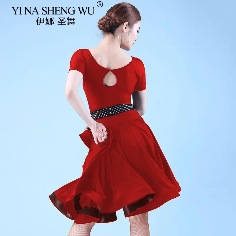 Costume da ballo latino per donna Sala da ballo Danza moderna Altalena Costume da ballo Concorso di danza Pratica Costume da spettacolo teatrale