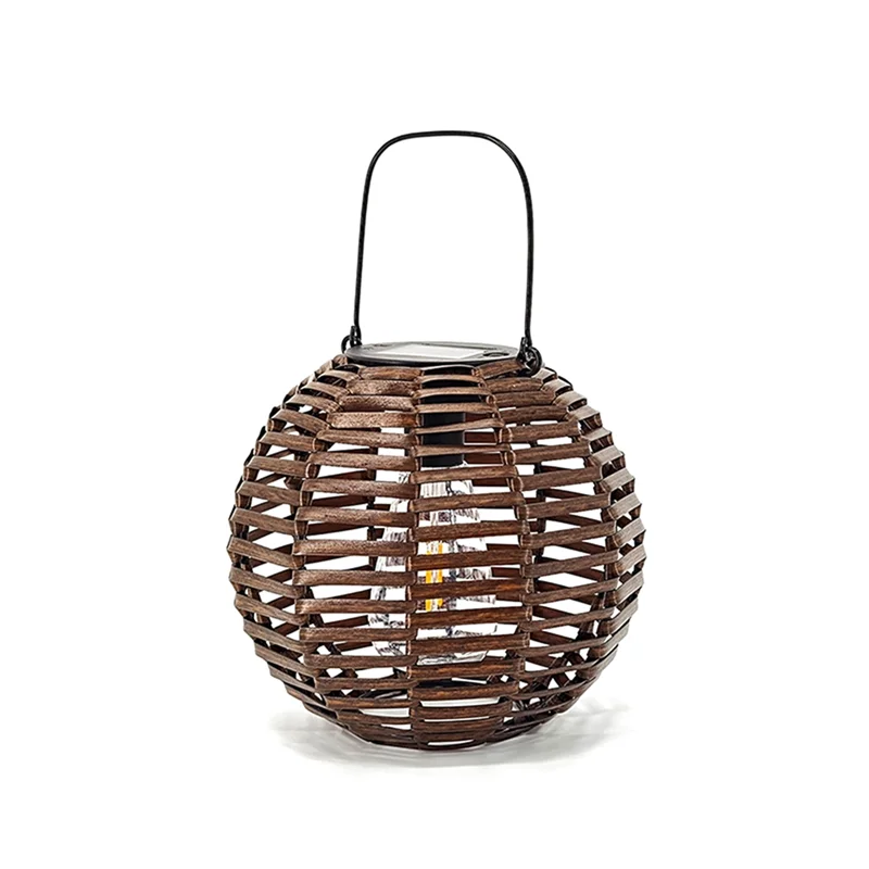

A06T-Solar Rattan Hanging Light Iron Rattan Woven Solar Light Garden Solar Hanging Lantern Yard Decorative Hanging Light