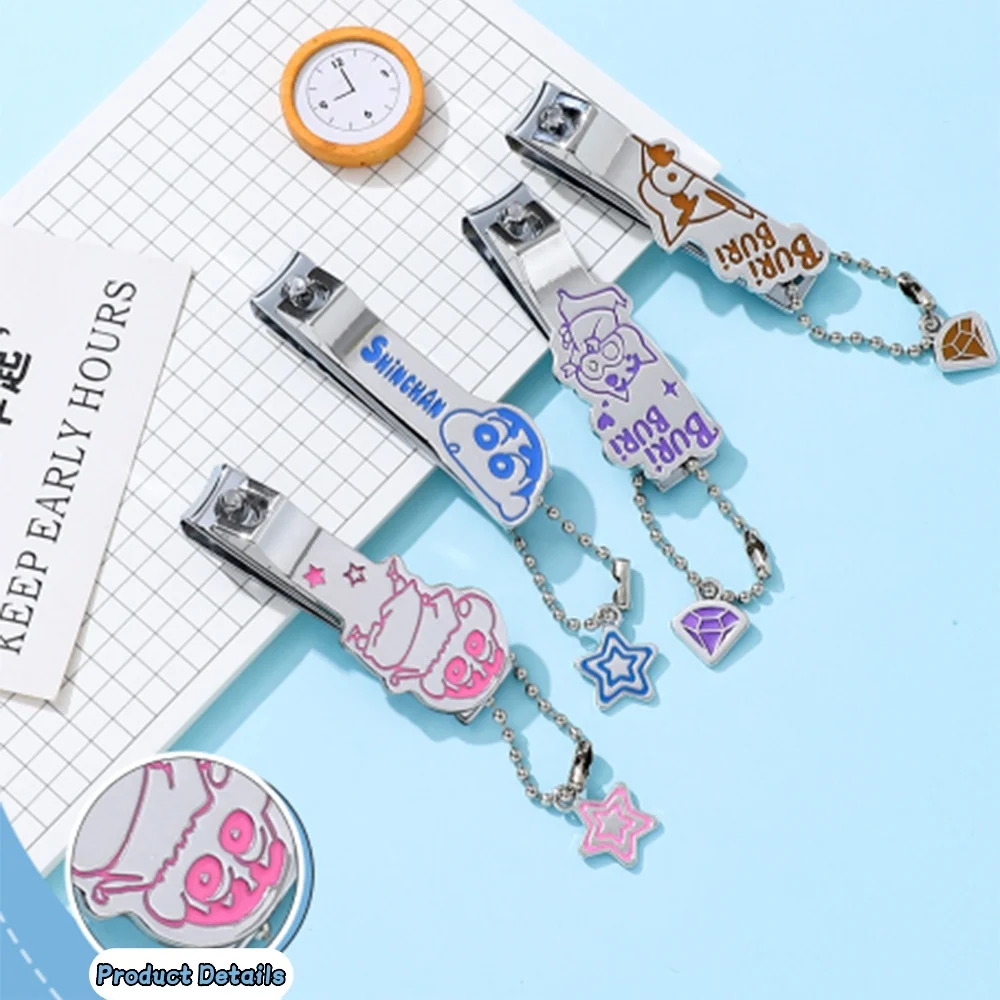 

Оригинальные кусачки для ногтей Crayon Shin-Chan, милые мультяшные, для дома, из нержавеющей стали, острые, прочные, портативные, для маникюра, для женщин и мужчин