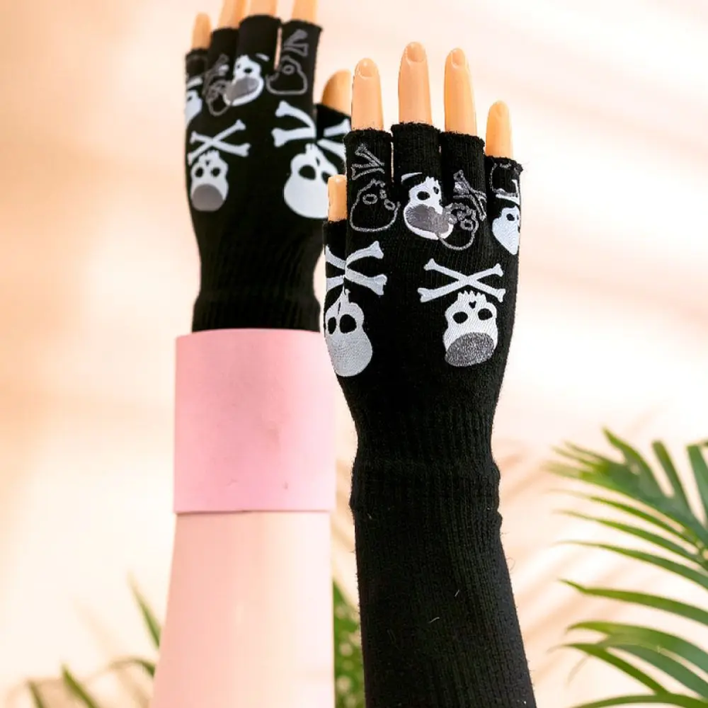 Soft Knit Half Finger Gloves Winter Warm Fingerless Mittens Elastic Stretchy Accessory For Unisex Adults Office Writing Daily