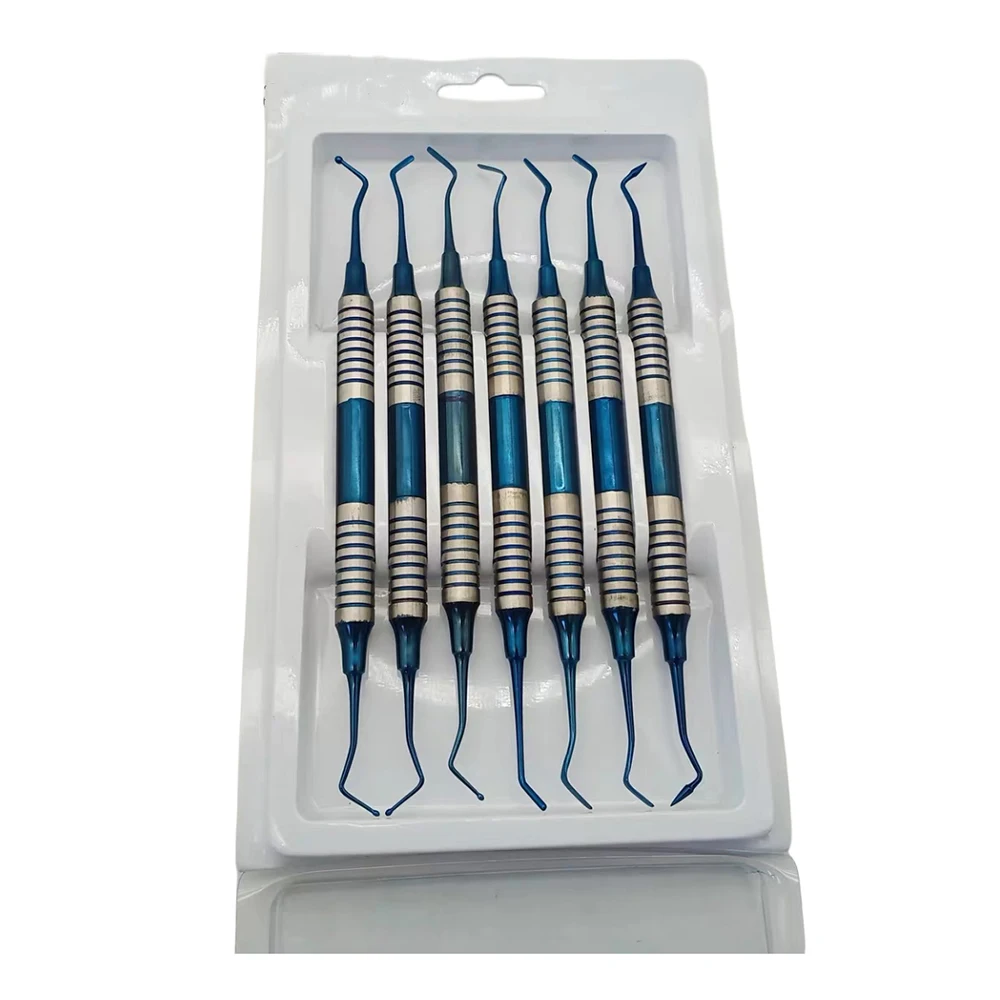 Dental Composite Filling Instrument Gold Coated Restorative Kit 7Pcs Set
