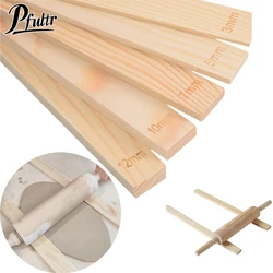10Pcs 3/5/7/10/12MM Ceramic Clay Board Guide Pine Wood Strip Wooden Ruler Ceramic Tool Rolling Clay Cutting Wood Guide Rail
