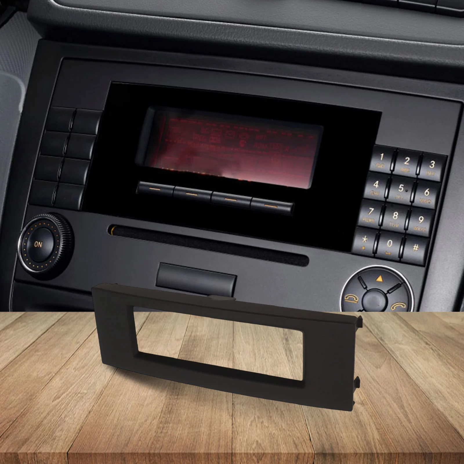 Black Frame Case for Automotive For CD Players Designed to Minimize Movement While Driving with Stylish Appeal